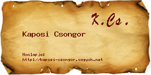 Kaposi Csongor névjegykártya
